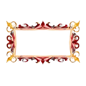 an ornate frame with red and yellow flowers