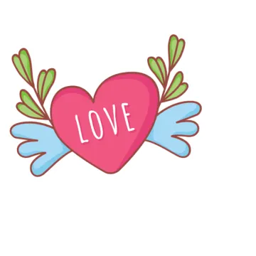 a heart with the word love on it
