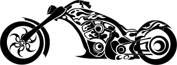 a black and white drawing of a motorcycle