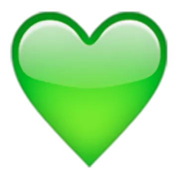 a green heart on a white background