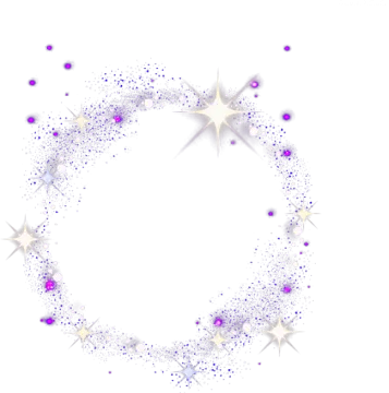 a circular frame with purple and white stars