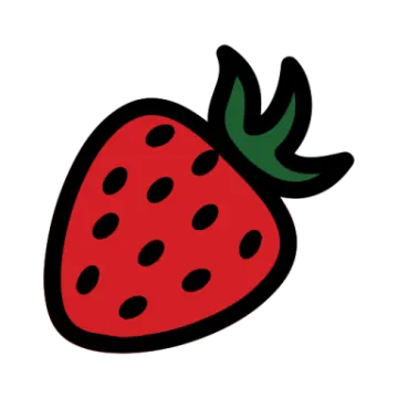 a strawberry on a white background