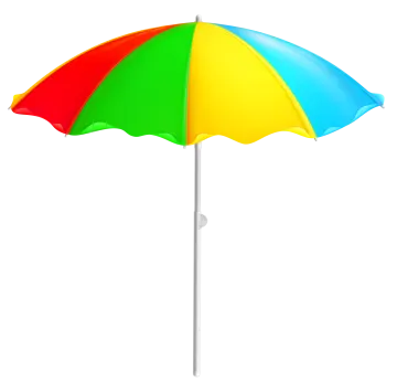 a colorful umbrella on a white background