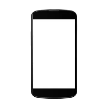 a black cell phone with a blank screen