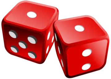 two red dice on a white background
