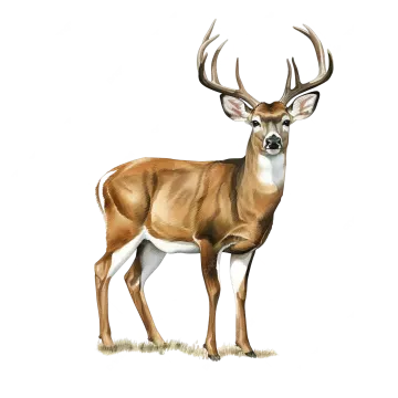 an illustration of a deer standing in the grass