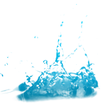 blue water splash on a white background
