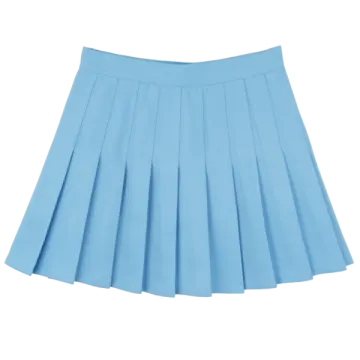 a light blue skirt with plea detailing