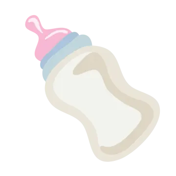 a baby bottle with a pink lid