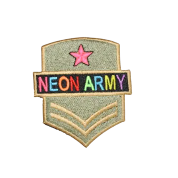 a patch with the words neon army on it