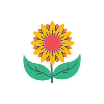 a yellow flower with green leaves on it