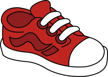 a red shoe with a bow on it