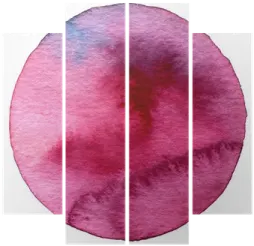 a pink circle painted with watercolors