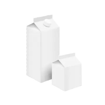 two white milk boxes on a white background