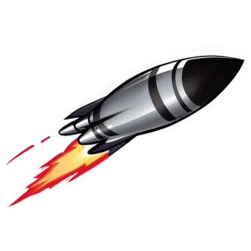 an illustration of a rocket flying through the air