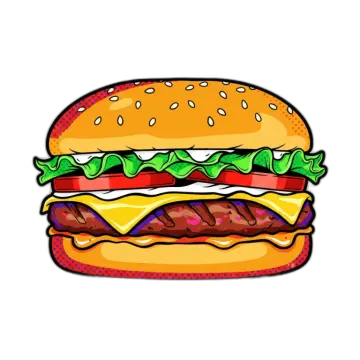 a hamburger on a white background