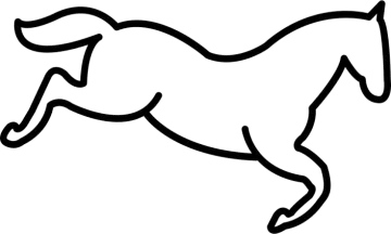 a black and white silhouette of a horse