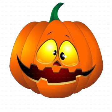 a cartoon pumpkin with an angry expression