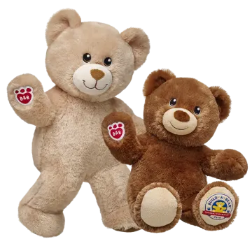 two teddy bears sitting side by side