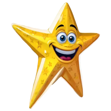 a yellow star with a smiling face