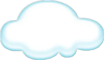 a blue cloud with a white background