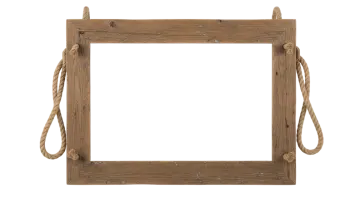 a wooden frame with rope around it