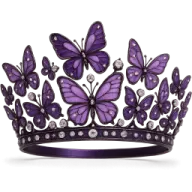 a purple tia with butterflies on it