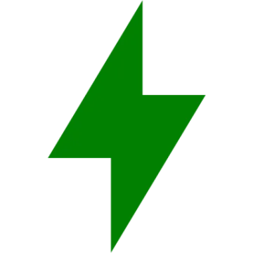 a green lightning bolt