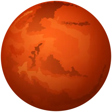 an orange planet with a white background