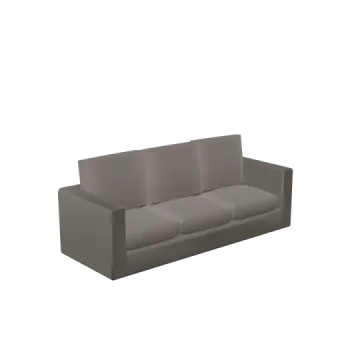 a gray couch on a white background