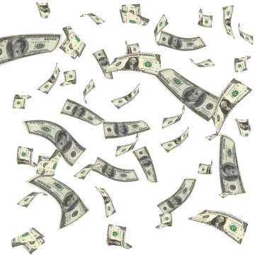 a lot of money falling from the sky