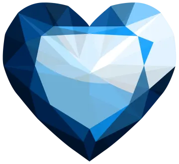 a blue heart on a white background