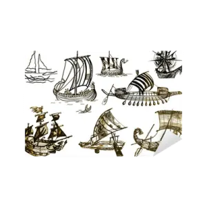 a collection of various types of boats