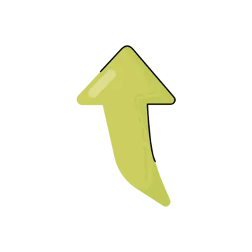a green arrow pointing up