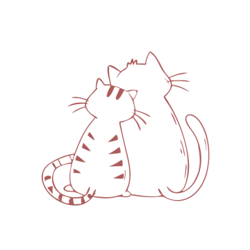 a drawing of a cat sitting on the ground