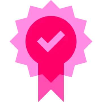 a purple circle with a check mark on it