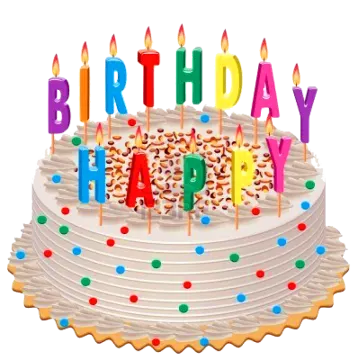 a birthday cake with candles on top of it