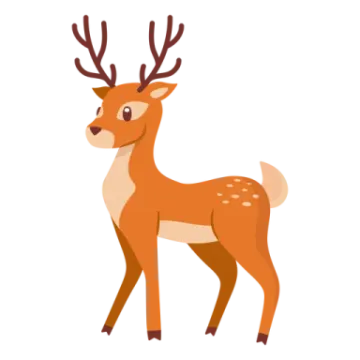 a cartoon deer with ants on its head