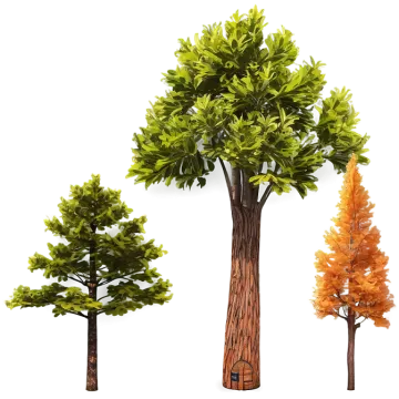 three different types of trees