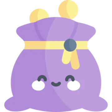 a purple bag with a yellow ribbon around it