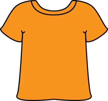 an orange t - shirt