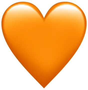 an orange heart shaped balloon