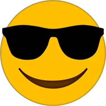 a smiley face wearing sunglasses