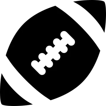 a black and white football icon