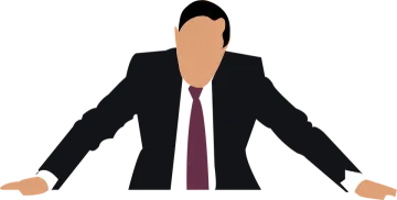a silhouette of a man in a suit and tie