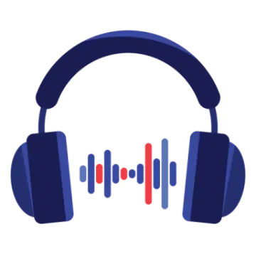 a pair of headphones with blue and red headsets