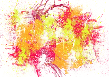 colorful paint splats on white background