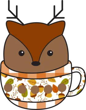 an illustration of a deer in a cup