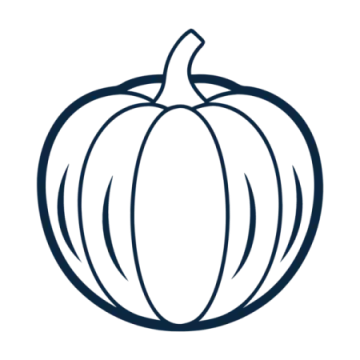 a black and white image of a pumpkin