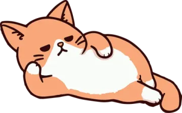 an orange and white cat laying on its back